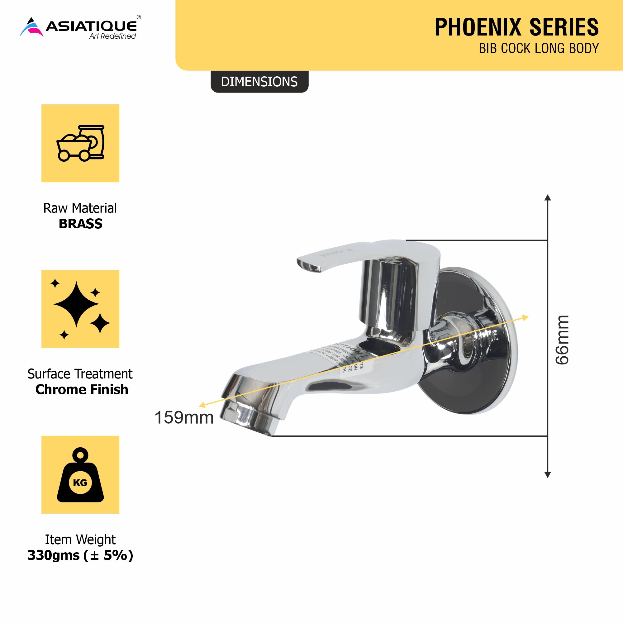 Asiatique  Bib Cock Long Body  (PH-004), Phoenix Series Premium Faucets & Mixers