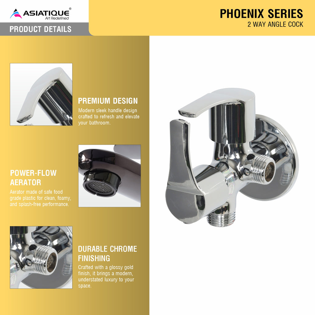 Asiatique 2 Way Angle Cock (PH-005TW), Phoenix Series Premium Faucets & Mixers