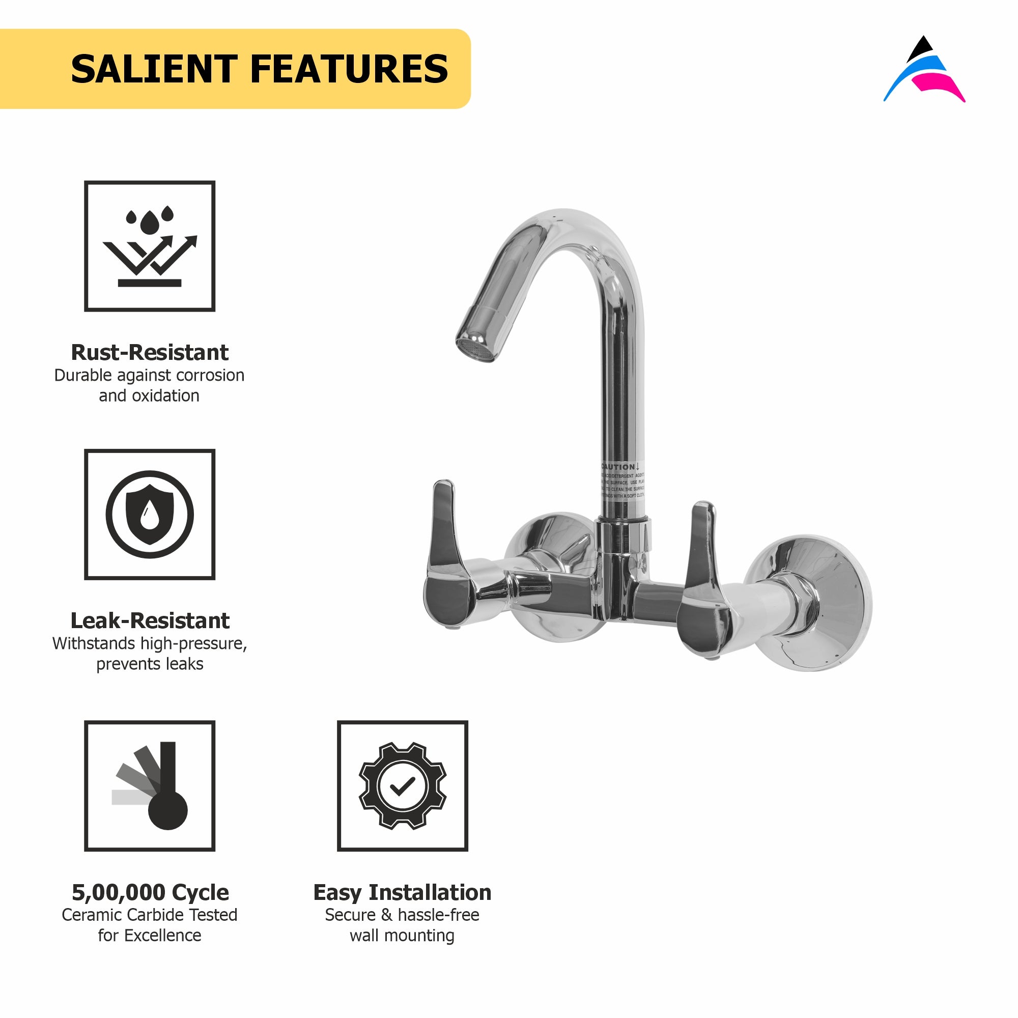 Asiatique Sink Mixer With 'J' Spout (PH-013), Phoenix Series Premium Faucets & Mixers