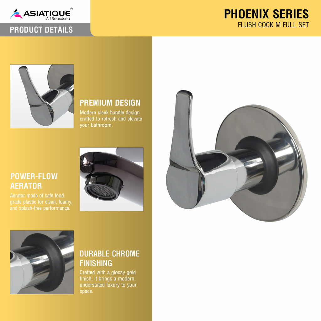 Asiatique Flush Cock M Full set 25mm (PH-021), Phoenix Series Premium Faucets & Mixers