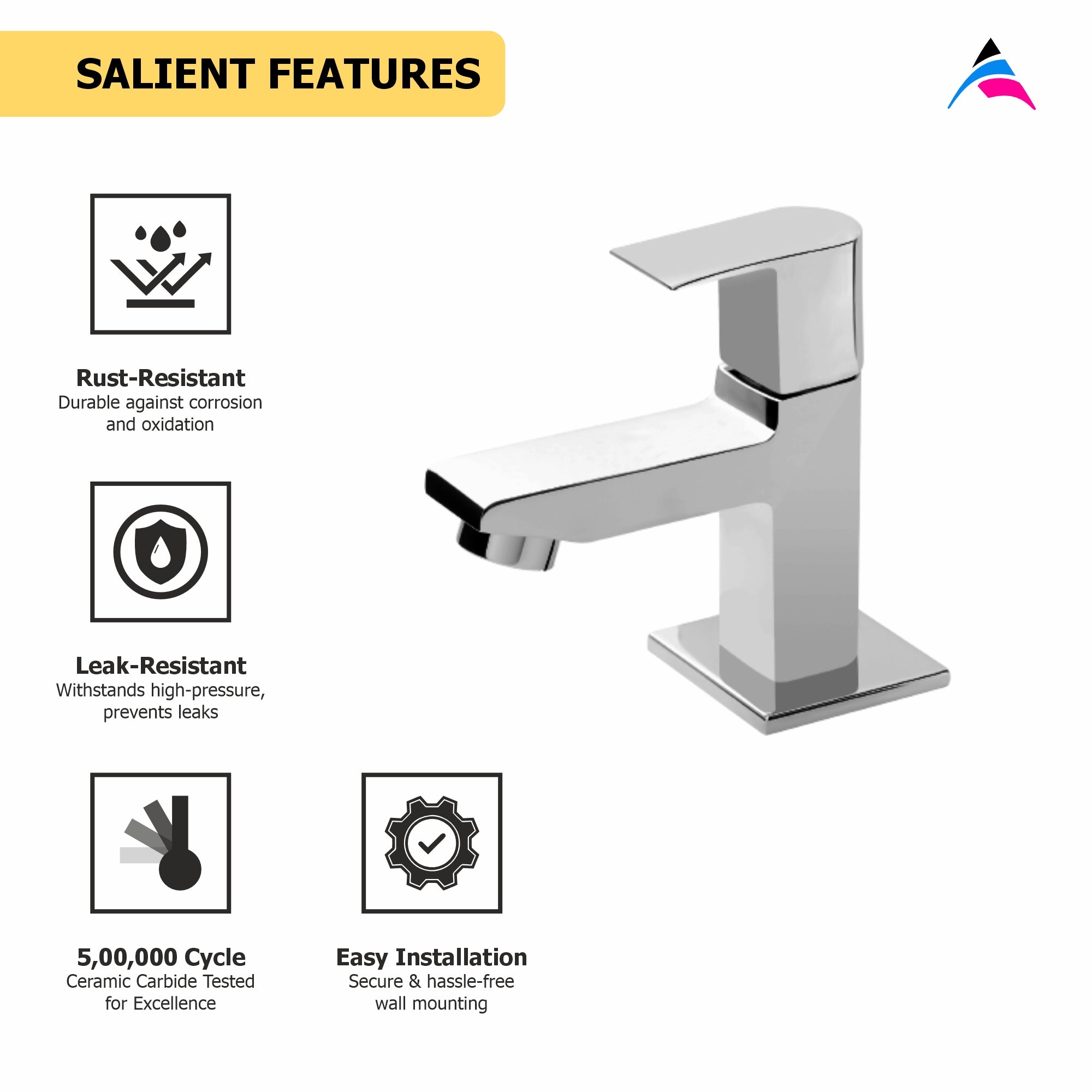 Asiatique Pillar Cock With Spout (PL-000A), Plaza Series Bathroom Faucets & Mixers | Premium Brass Tap Collection