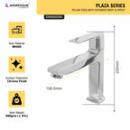 Asiatique Pillar Cock With Extended Body & Spout (PL-000AA), Plaza Series Bathroom Faucets & Mixers | Premium Brass Tap Collection