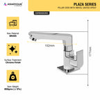 Asiatique Pillar Cock With Swivel Casted Spout (PL-001), Plaza Series Bathroom Faucets & Mixers | Premium Brass Tap Collection