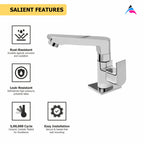 Asiatique Pillar Cock With Swivel Casted Spout (PL-001), Plaza Series Bathroom Faucets & Mixers | Premium Brass Tap Collection