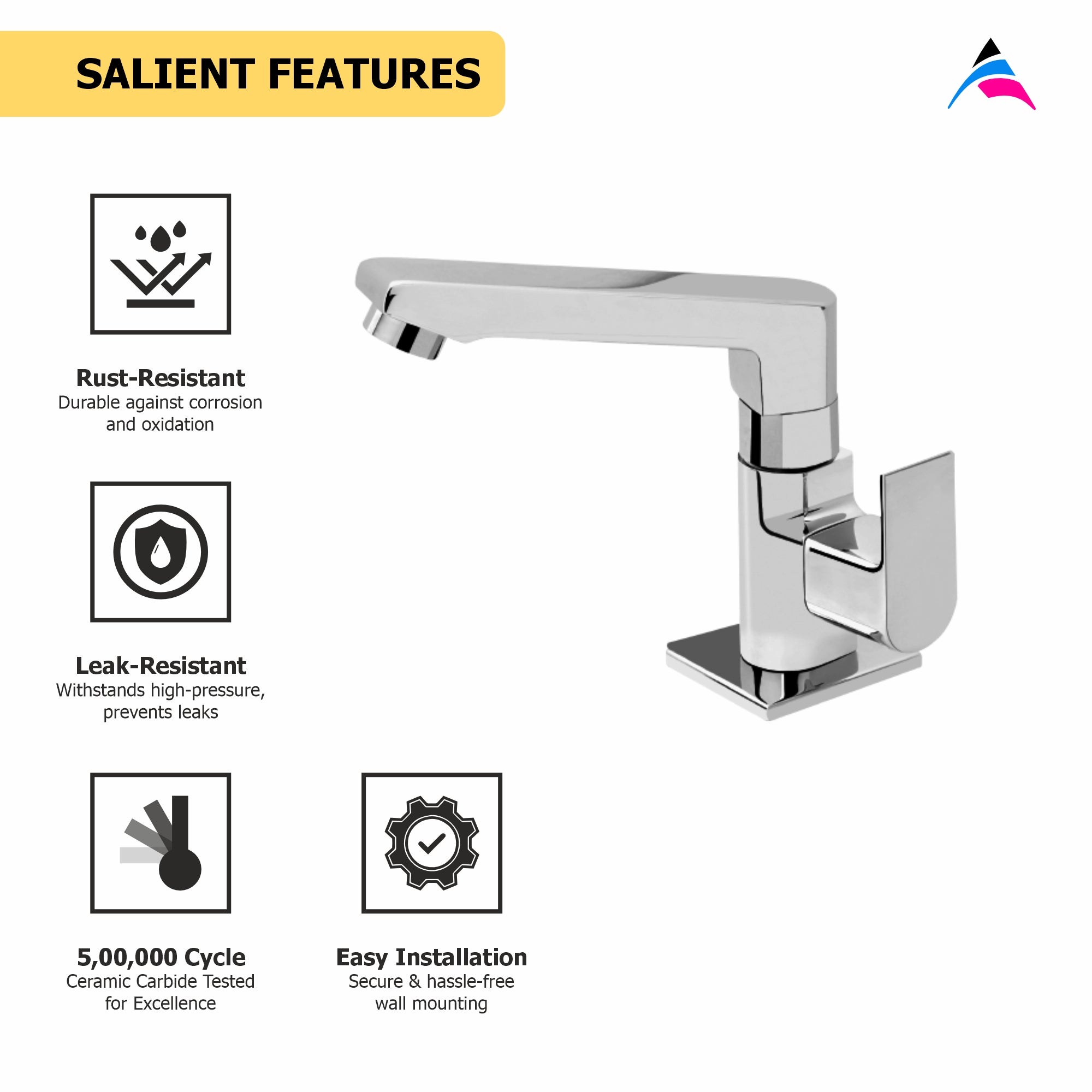 Asiatique Pillar Cock With Swivel Casted Spout (PL-001), Plaza Series Bathroom Faucets & Mixers | Premium Brass Tap Collection
