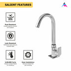 Asiatique Pillar Cock With Swivel 'J' Spout (PL-002), Plaza Series Bathroom Faucets & Mixers | Premium Brass Tap Collection