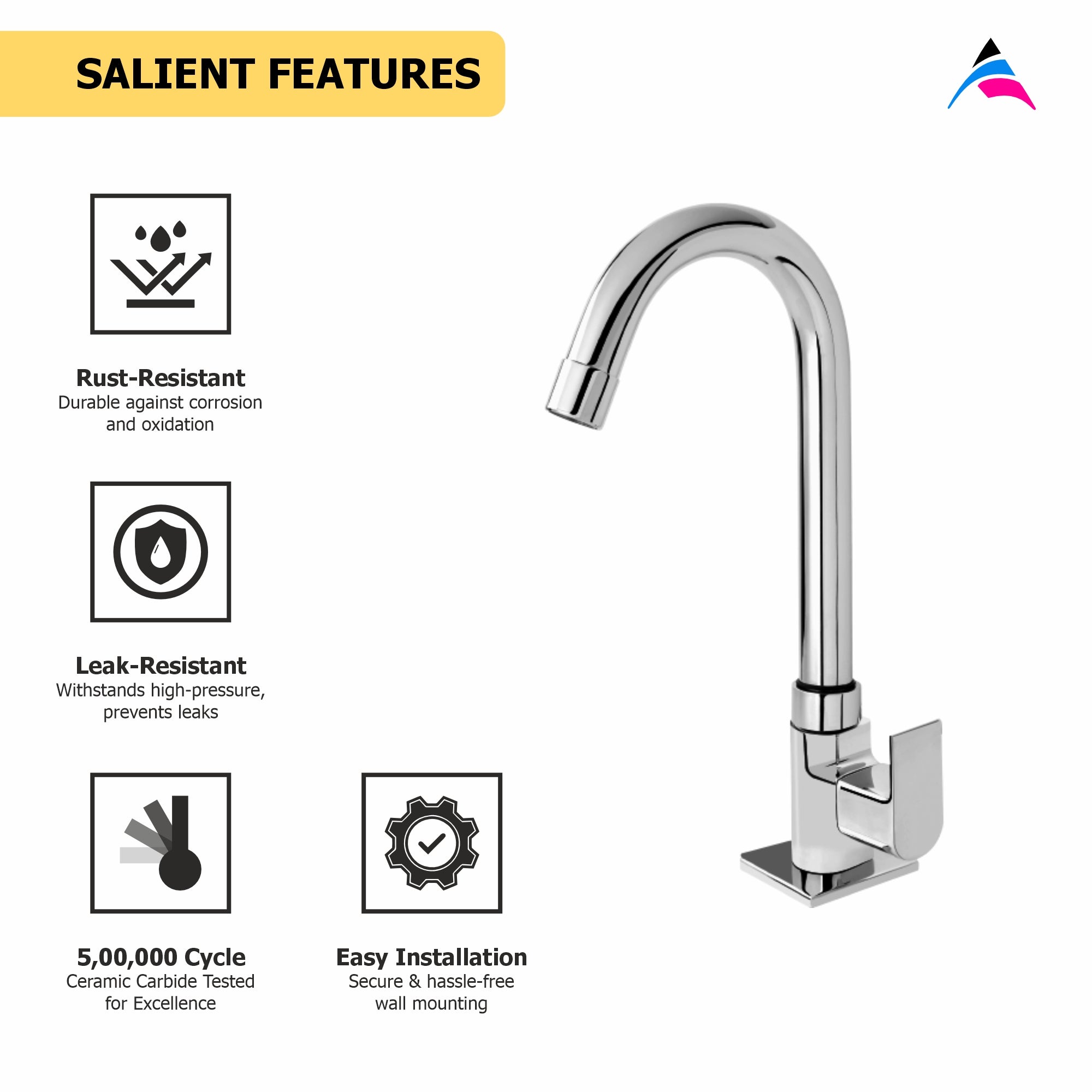 Asiatique Pillar Cock With Swivel 'J' Spout (PL-002), Plaza Series Bathroom Faucets & Mixers | Premium Brass Tap Collection