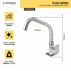 Asiatique Pillar Cock With Extended Swivel Spout (PL-002EX), Plaza Series Bathroom Faucets & Mixers | Premium Brass Tap Collection