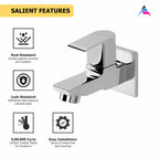 Asiatique Bib Cock With Wall Flange (PL-003), Plaza Series Bathroom Faucets & Mixers | Premium Brass Tap Collection