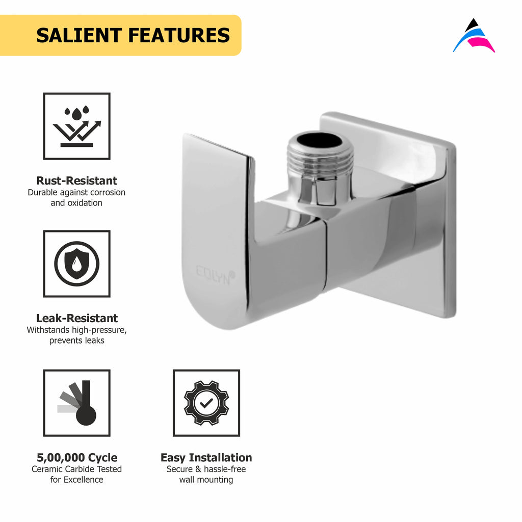 Asiatique Angle Cock With Wall Flange (PL-005), Plaza Series Bathroom Faucets & Mixers | Premium Brass Tap Collection