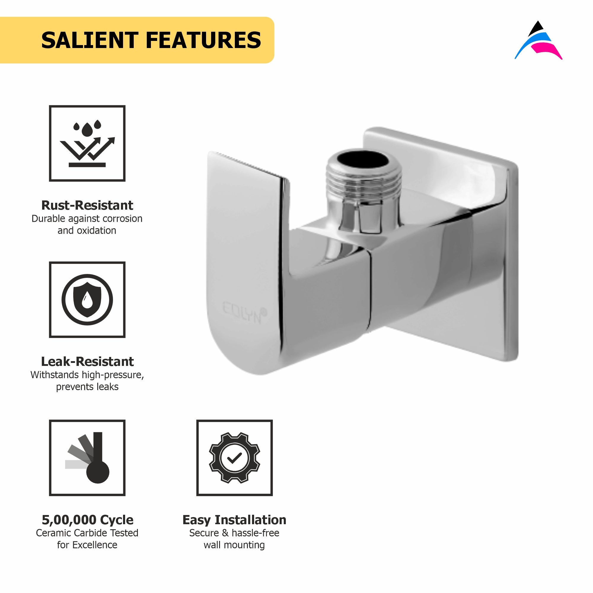 Asiatique Angle Cock With Wall Flange (PL-005), Plaza Series Bathroom Faucets & Mixers | Premium Brass Tap Collection