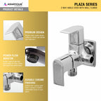 Asiatique 2 Way Angle Cock With Wall Flange (PL-005TW), Plaza Series Bathroom Faucets & Mixers | Premium Brass Tap Collection