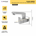 Asiatique Sink Cock With Swivel Casted Spout Wall Mounted Flange (PL-007), Plaza Series Bathroom Faucets & Mixers | Premium Brass Tap Collection