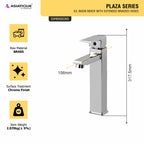 Asiatique S/L Basin Mixer With Extended Braided Hoses (PL-009EX), Plaza Series Bathroom Faucets & Mixers | Premium Brass Tap Collection