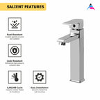 Asiatique S/L Basin Mixer With Extended Braided Hoses (PL-009EX), Plaza Series Bathroom Faucets & Mixers | Premium Brass Tap Collection