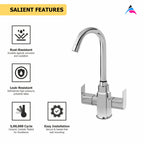 Asiatique C/H Basin Mixer With Swivel 'J' Spout (PL-0011), Plaza Series Bathroom Faucets & Mixers | Premium Brass Tap Collection