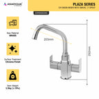 Asiatique C/H Basin Mixer With Extended Swivel Spout (PL-0011EX), Plaza Series Bathroom Faucets & Mixers | Premium Brass Tap Collection