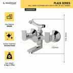 Asiatique Wall Mixer Telephonic With Crutch Arr. of Tele. Shower (PL-016), Plaza Series Bathroom Faucets & Mixers | Premium Brass Tap Collection