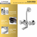 Asiatique Wall Mixer Telephonic With 'L' Bend For ARR. of O/H Shower (PL-017), Plaza Series Bathroom Faucets & Mixers | Premium Brass Tap Collection