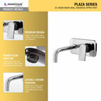 Asiatique S/L Basin Mixer Wall Mounted Upper Part (PL-019U), Plaza Series Bathroom Faucets & Mixers | Premium Brass Tap Collection
