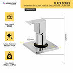 Asiatique Upper Parts Kit Glassy, Flange & Handle For Con. & Flush Cock (PL-021U), Plaza Series Bathroom Faucets & Mixers | Premium Brass Tap Collection