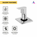 Asiatique Upper Parts Kit Glassy, Flange & Handle For Con. & Flush Cock (PL-021U), Plaza Series Bathroom Faucets & Mixers | Premium Brass Tap Collection