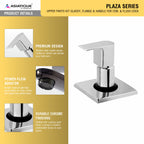 Asiatique Upper Parts Kit Glassy, Flange & Handle For Con. & Flush Cock (PL-021U), Plaza Series Bathroom Faucets & Mixers | Premium Brass Tap Collection