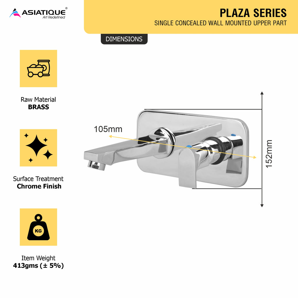 Asiatique Single Concealed Wall Mounted Upper Part (PL-028U), Plaza Series Bathroom Faucets & Mixers | Premium Brass Tap Collection
