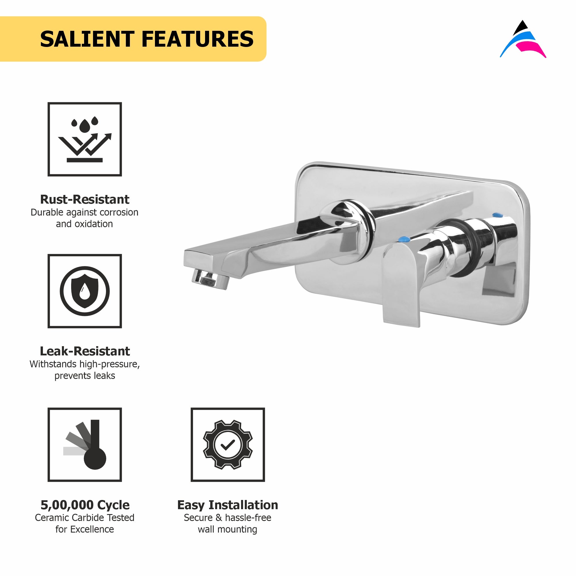 Asiatique Single Concealed Wall Mounted Upper Part (PL-028U), Plaza Series Bathroom Faucets & Mixers | Premium Brass Tap Collection