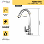 AsiatiqueSink Pillar Cock With Swivel 'J' Spout  (R-002), Rusty Series Premium Faucets & Mixers
