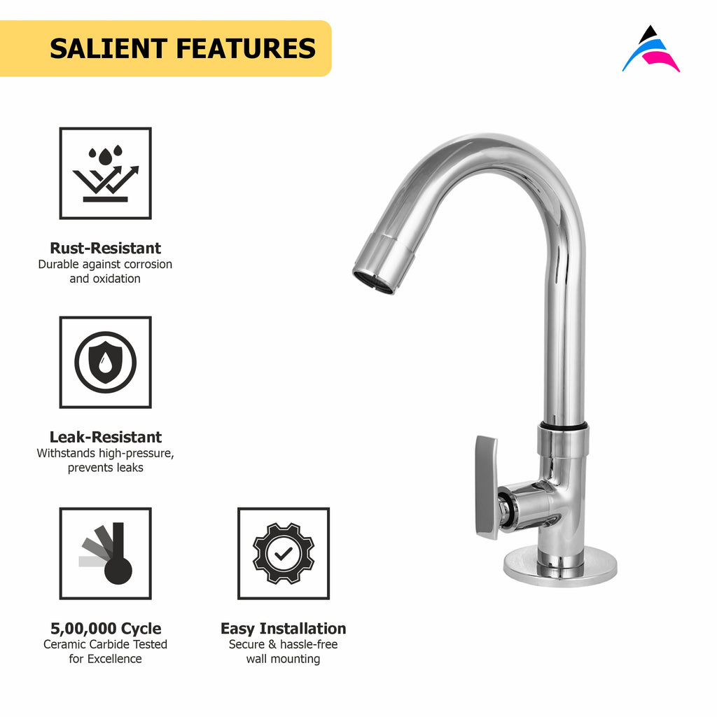 AsiatiqueSink Pillar Cock With Swivel 'J' Spout  (R-002), Rusty Series Premium Faucets & Mixers