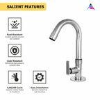 AsiatiqueSink Pillar Cock With Swivel 'J' Spout  (R-002), Rusty Series Premium Faucets & Mixers