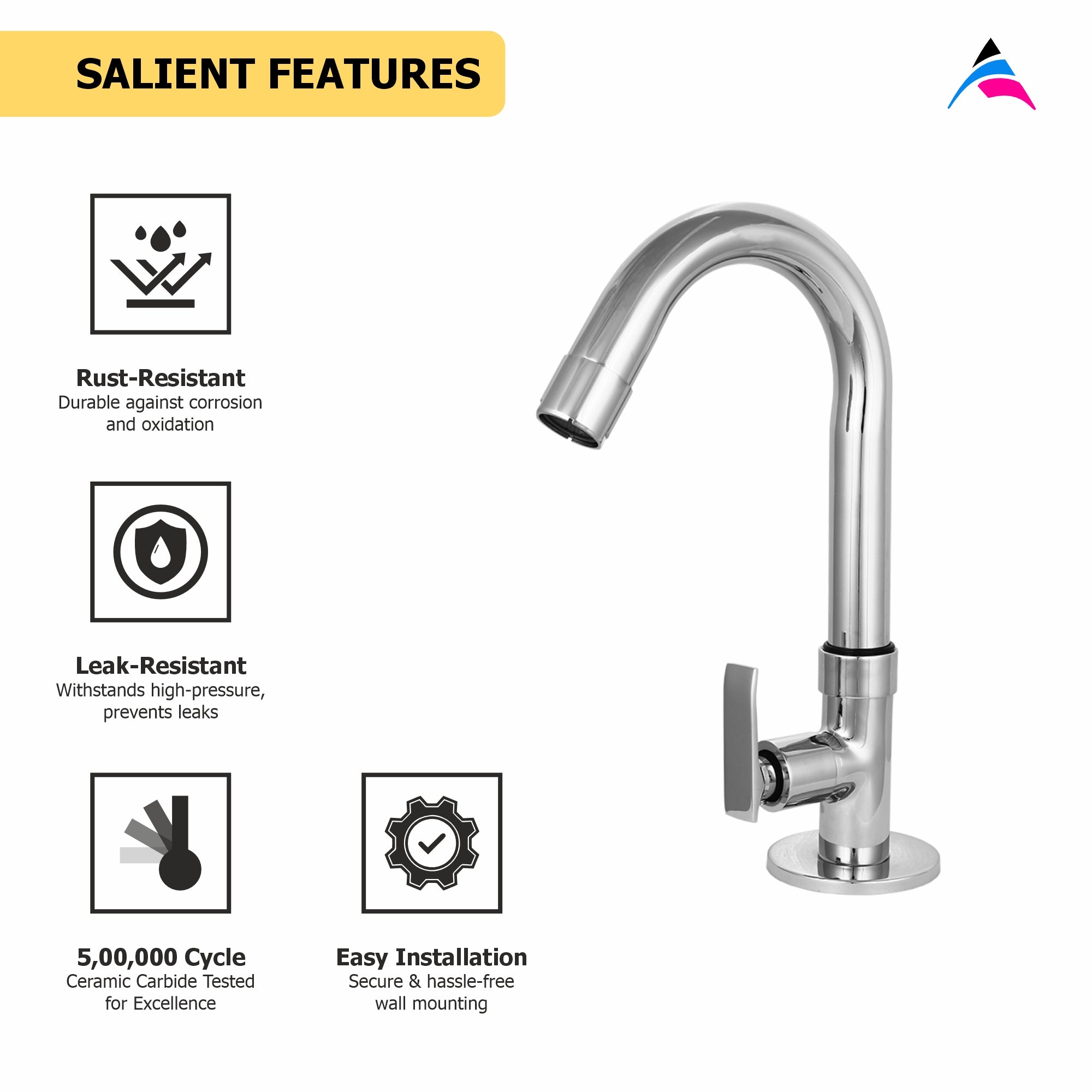 AsiatiqueSink Pillar Cock With Swivel 'J' Spout  (R-002), Rusty Series Premium Faucets & Mixers