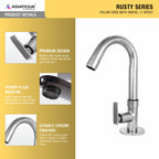 AsiatiqueSink Pillar Cock With Swivel 'J' Spout  (R-002), Rusty Series Premium Faucets & Mixers