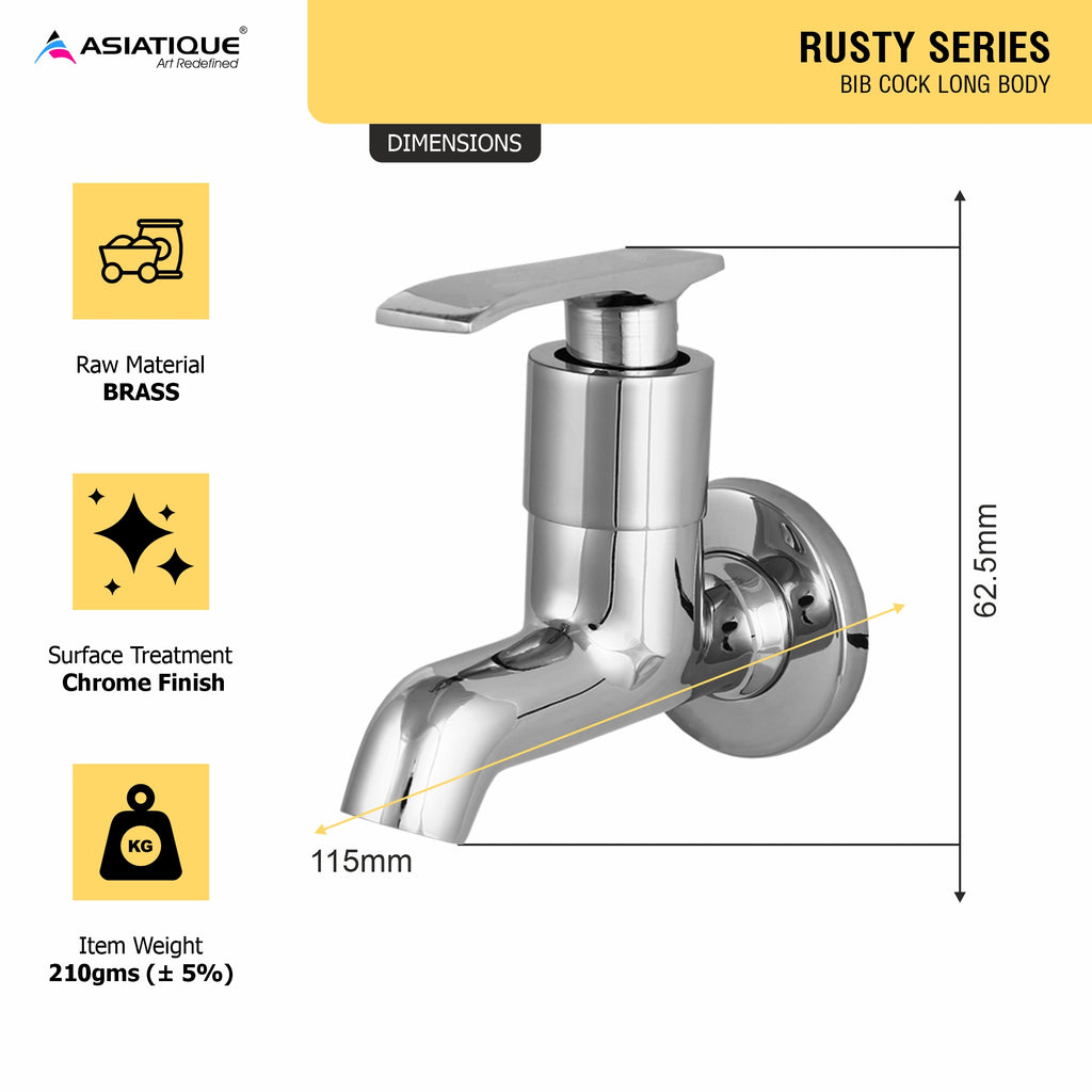 Asiatique Bib Cock Long Body (R-004), Rusty Series Premium Faucets & Mixers