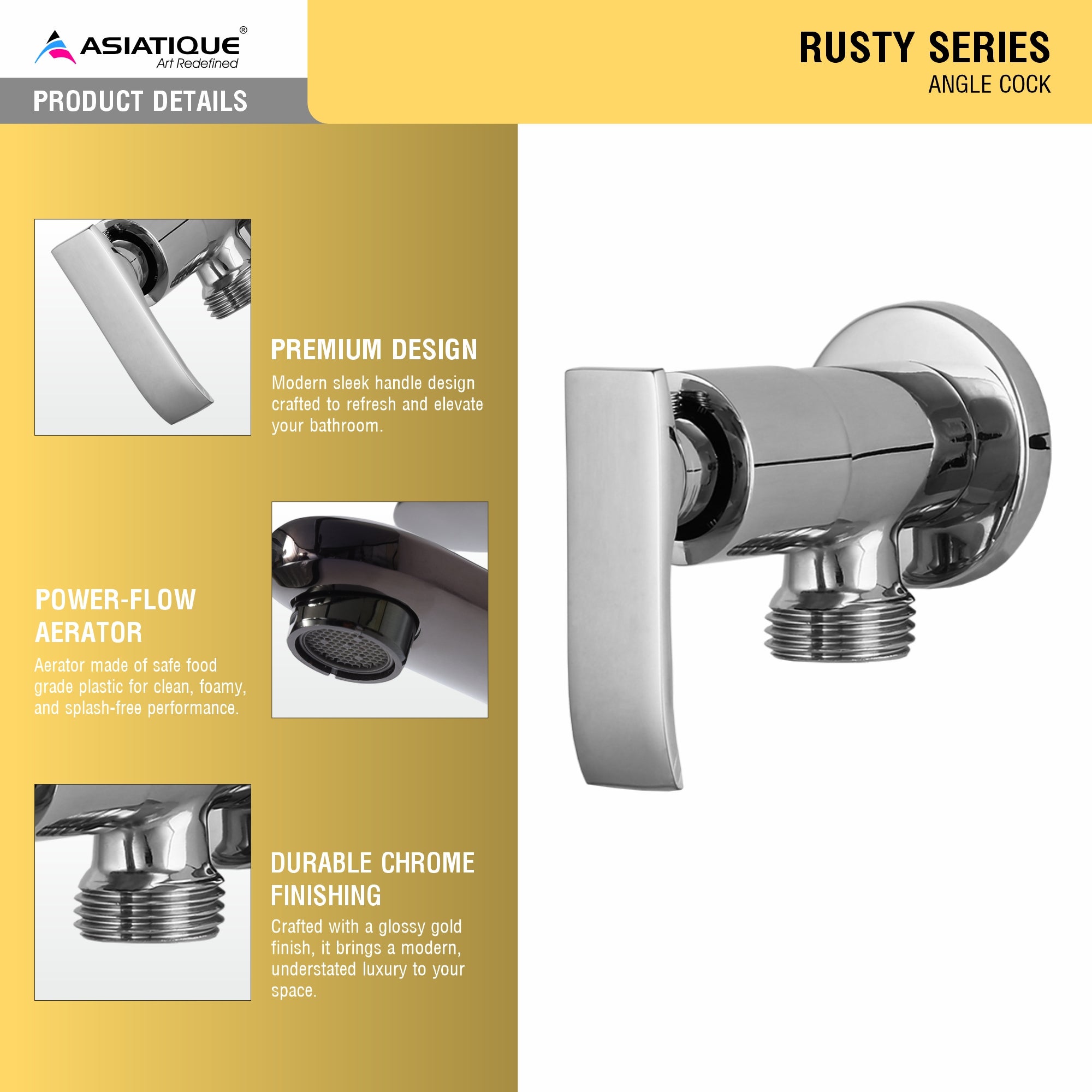 Asiatique Angle Cock (R-005), Rusty Series Premium Faucets & Mixers