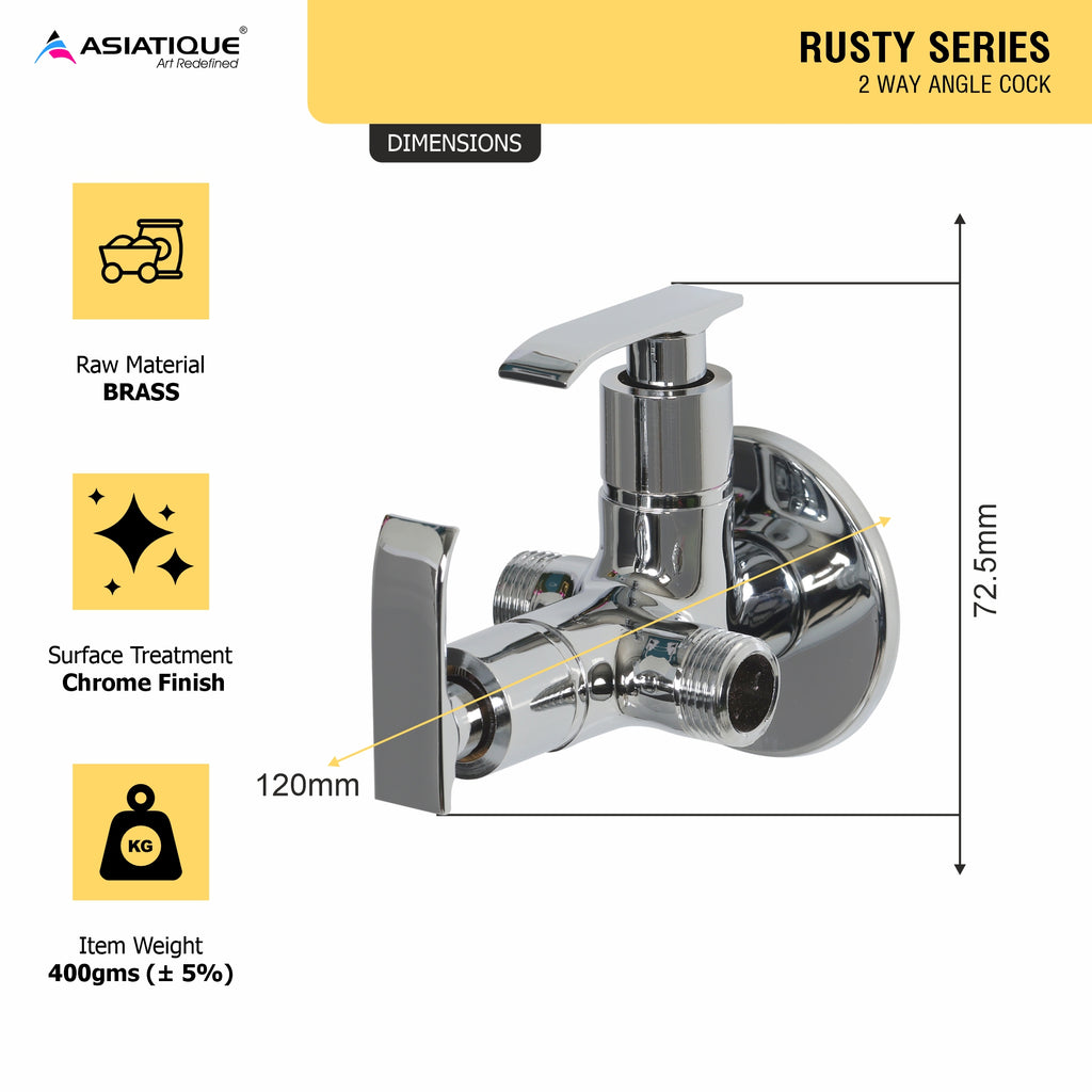 Asiatique 2 Way Angle Cock (R-005TW), Rusty Series Premium Faucets & Mixers