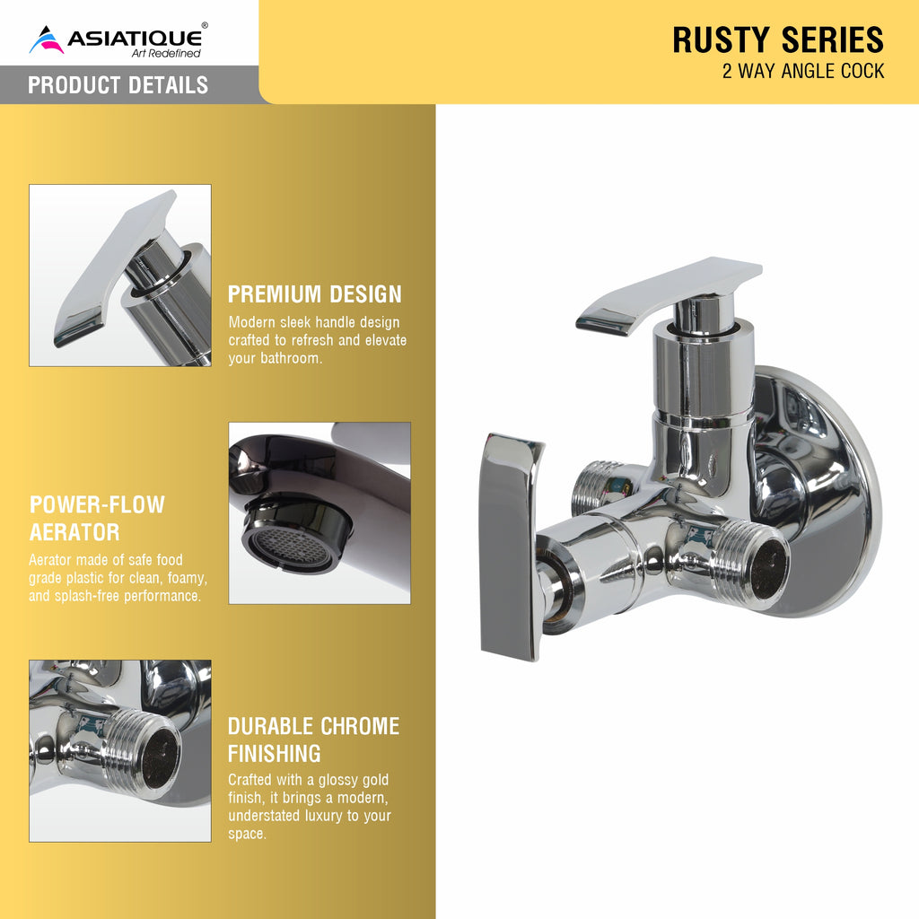Asiatique 2 Way Angle Cock (R-005TW), Rusty Series Premium Faucets & Mixers