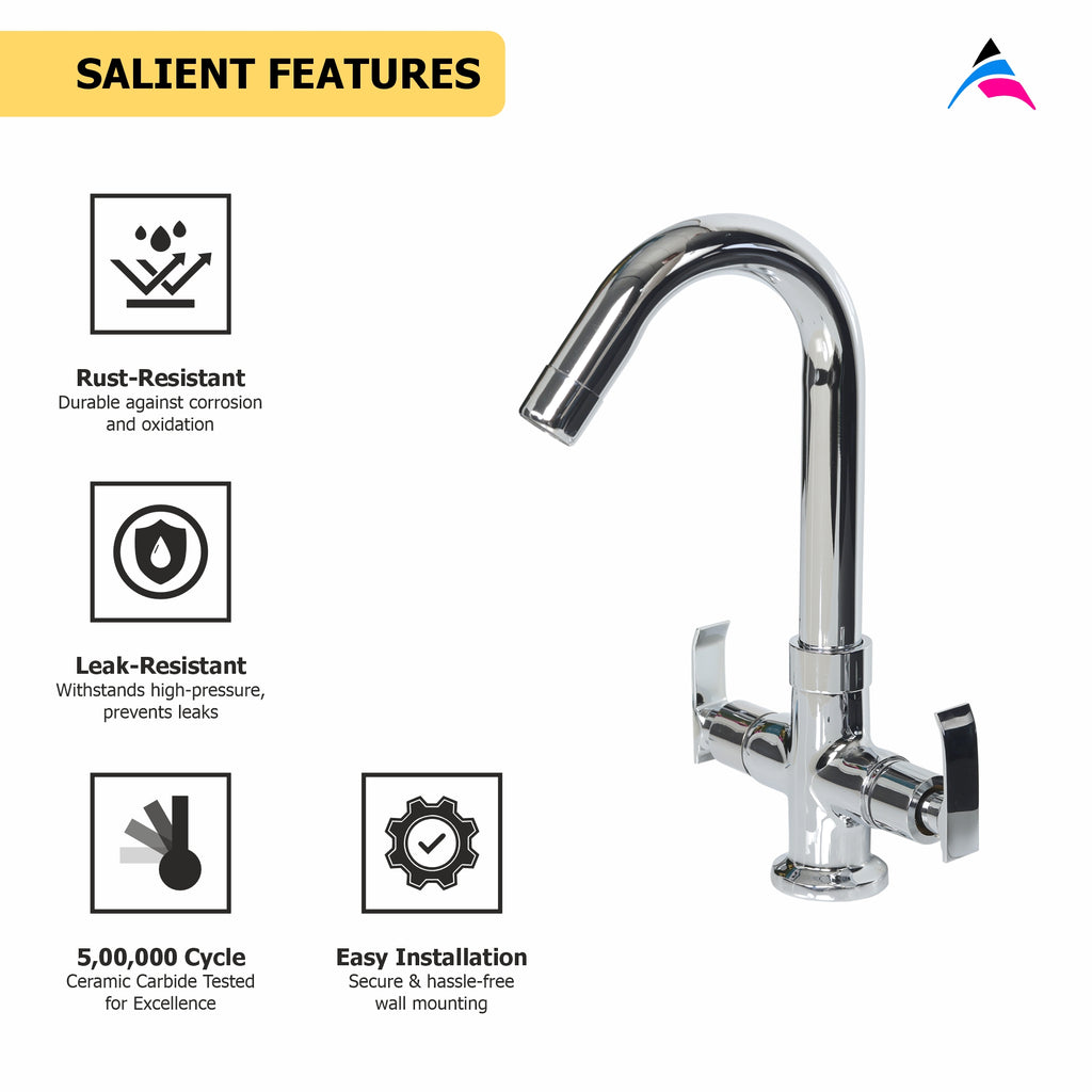 AsiatiqueSink C/H Basin Mixer 'J' Spout  (R-011), Rusty Series Premium Faucets & Mixers