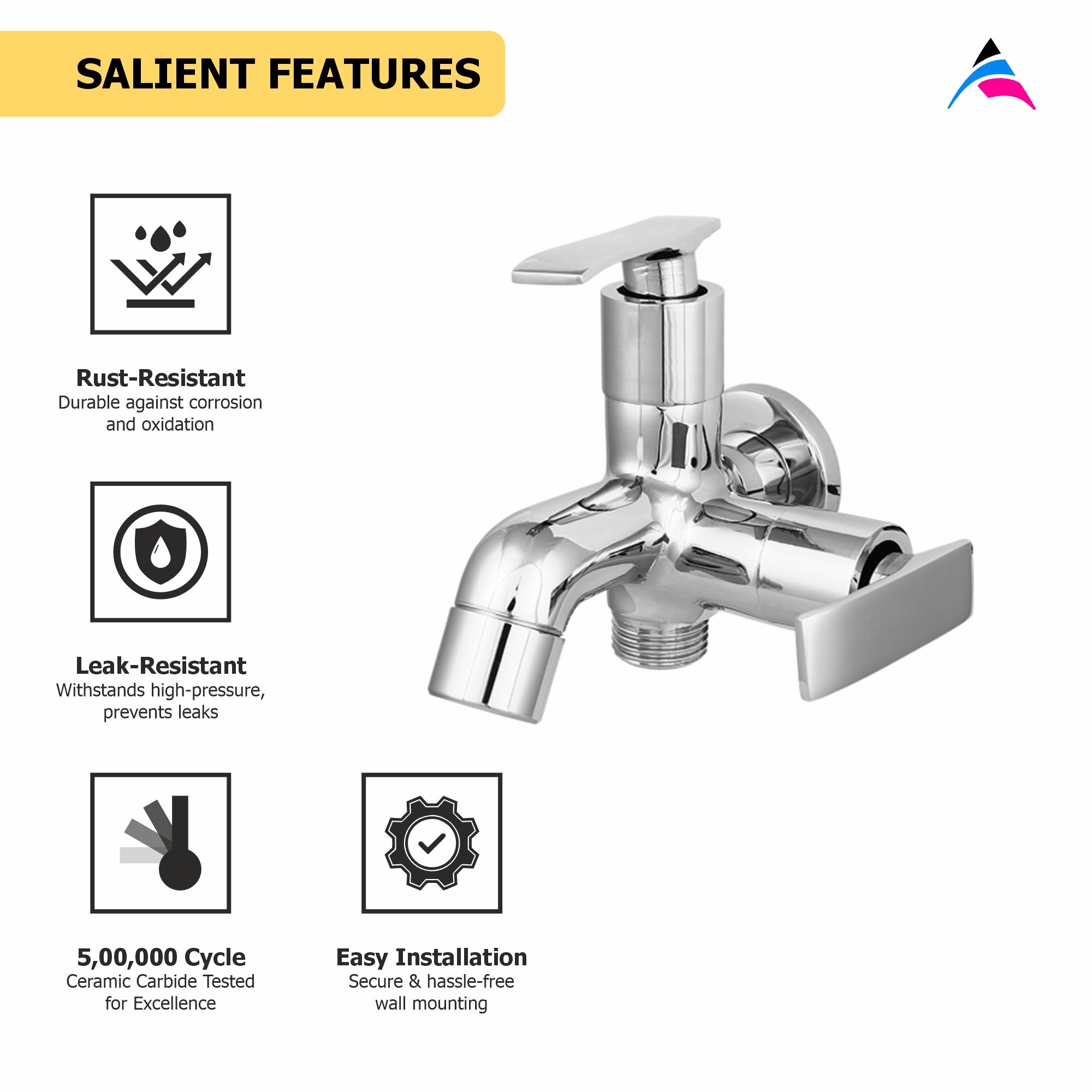 AsiatiqueSink 2 in 1 Bib Cock  (R-015), Rusty Series Premium Faucets & Mixers