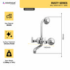 Asiatique Wall Mixer With 'L' Bend (R-017L), Rusty Series Premium Faucets & Mixers
