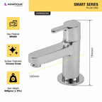 Asiatique Pillar Cock (S-000), Premium Brass Chrome Bathroom Faucet & Mixer Collection, Smart Series