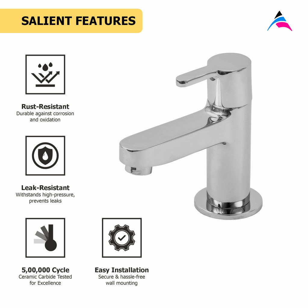Asiatique Pillar Cock (S-000), Premium Brass Chrome Bathroom Faucet & Mixer Collection, Smart Series