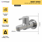 Asiatique Bib Cock Long Body With Wall Flange (S-004), Premium Brass Chrome Bathroom Faucet & Mixer Collection, Smart Series