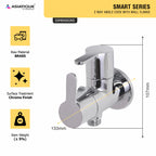 Asiatique 2 Way Angle Cock With Wall Flange (S-005TW), Premium Brass Chrome Bathroom Faucet & Mixer Collection, Smart Series
