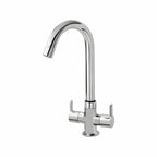 Asiatique C/H Basin Mixer With Swivel ‘J’ Spout (S-011), Premium Brass Chrome Bathroom Faucet & Mixer Collection, Smart Series