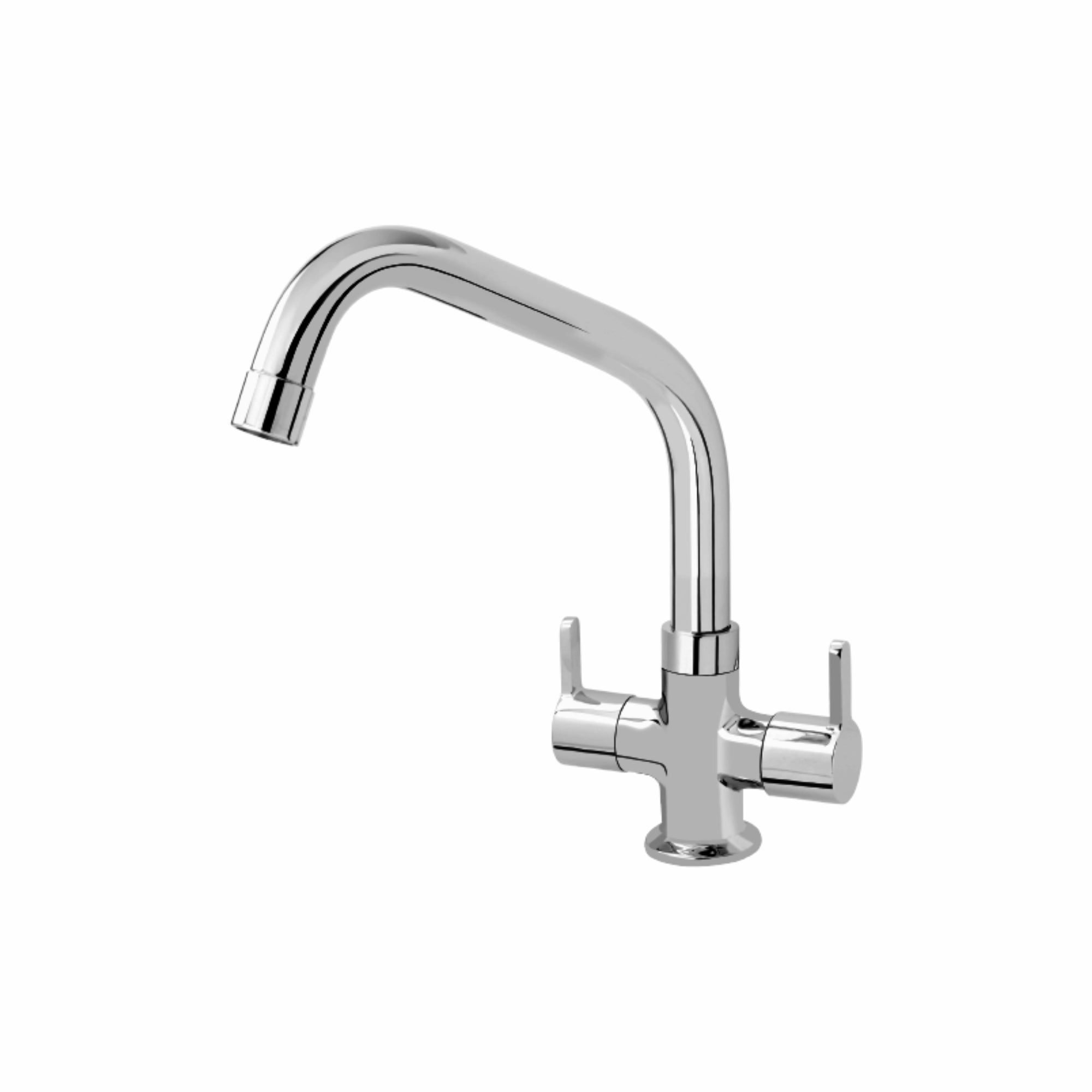 Asiatique C/H Basin Mixer With Extended Swivel Spout (S-011EX), Premium Brass Chrome Bathroom Faucet & Mixer Collection, Smart Series