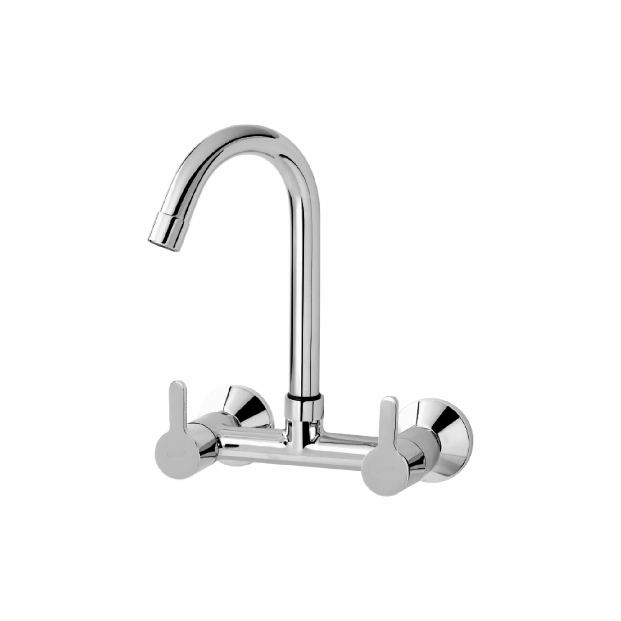Asiatique Sink Mixer With Swivel ‘J’ Spout Wall Mounted (S-013), Premium Brass Chrome Bathroom Faucet & Mixer Collection, Smart Series