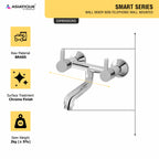 Asiatique Wall Mixer Non-Telephonic Wall Mounted (S-014), Premium Brass Chrome Bathroom Faucet & Mixer Collection, Smart Series