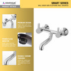 Asiatique Wall Mixer Non-Telephonic Wall Mounted (S-014), Premium Brass Chrome Bathroom Faucet & Mixer Collection, Smart Series